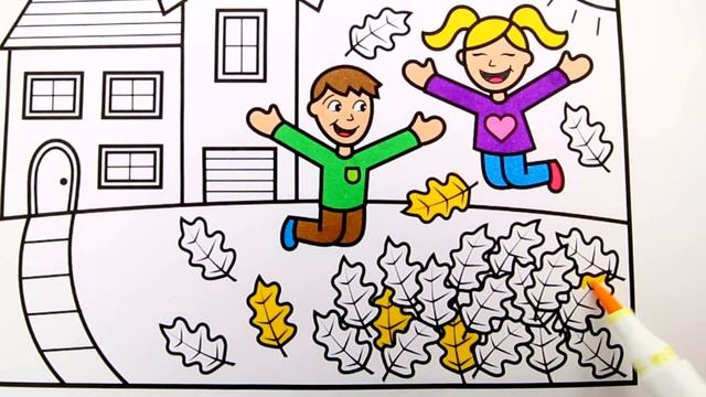 How to Draw Kids Playing Outside ? Kids Playing Outside Drawing and Coloring Pages смотреть онлайн