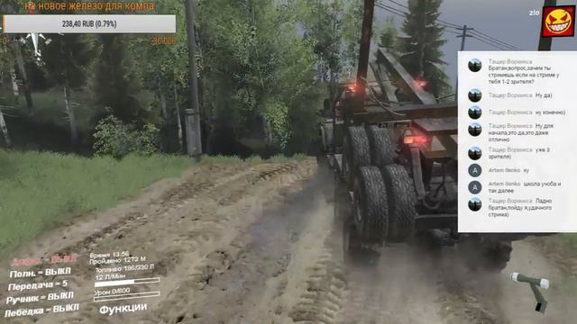 SpinTires карта река Плитная#3. Завершаем смотреть онлайн