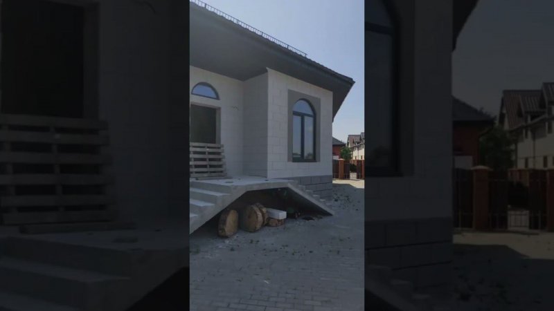 Газобетон утепляем газобетоном 5 см, и делаем фаску