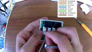 Подключение сетевого кабеля к интернет розетке (Способ 1)