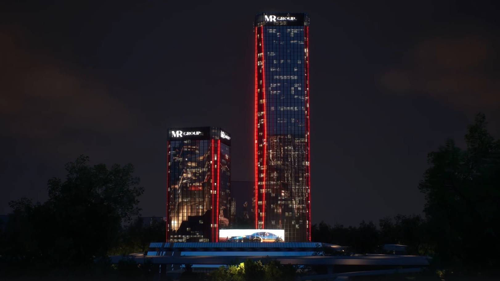 Концепция архитектурного освещения башен "iCity" в Москве