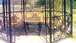 Кованая садовая беседка со столом и скамейками, металл, Днепропетровск
