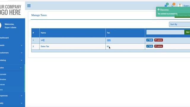 Tax Management - Free CRM Software System - phpcrm.com смотреть онлайн