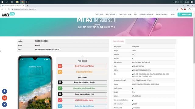 How to Check MiCloud Status in XIAOMI Mi A3 – XIAOMI Free IMEI Checker