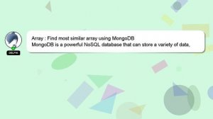 Array : Find most similar array using MongoDB