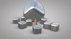 Specular soft cubes playground (with music)