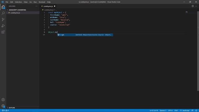 قسمت ۶۹ آموزش Javascript(object keys)