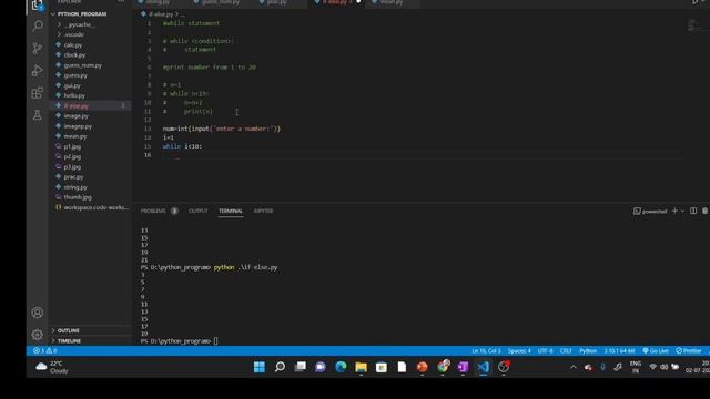Python Tutorial for Beginners in Hindi | Learn Python(While Statement)#PythonTutorial