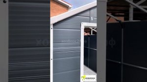 Обзор хозблока BlackFox Modernist J 11 м2  в процессе сборки