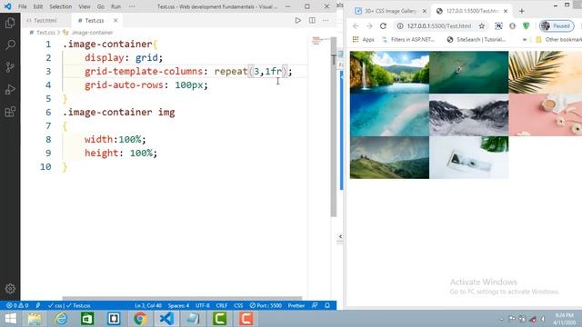 Create Image gallery by CSS grid in Tamil|CSS grid basics in tamil|Codebinx|Tamil