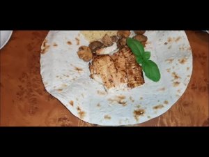 Камбала с шампиньонами в маринаде из аджики