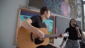 Ольга Романенко (вокал) и Иван Захаренко (гитара). Акустический дуэт в Минске.