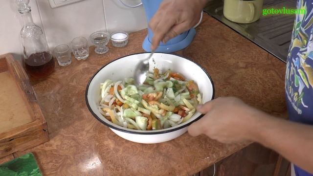 Овощной салат Ассорти на зиму  Vegetable salad Assorted for the winter