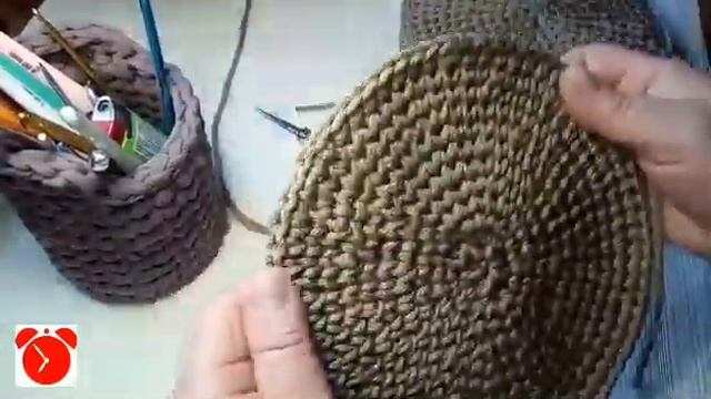 Круглая вязаная сумка крючком/ Knitted bag// #круглаясумкакрючком #сумкакрючком #вязанаясумка