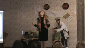 Вика Андриенко и 8 класс 128 шк.-выступление на районе