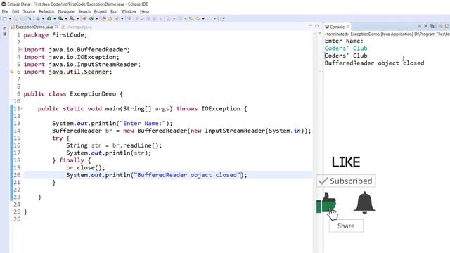 #52 | try with resources For Exception Handling in Java (Hindi) | With Example смотреть онлайн