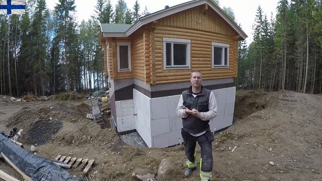 Надёжная гидроизоляция цокольного этажа . Строительство дома в Финляндии. смотреть онлайн