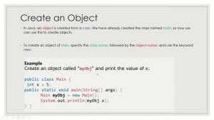 java oop create class & objects