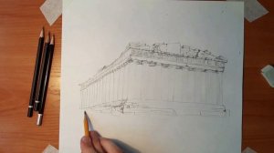 Как нарисовать Парфенон. Рисунок. Классическая Архитектура #1