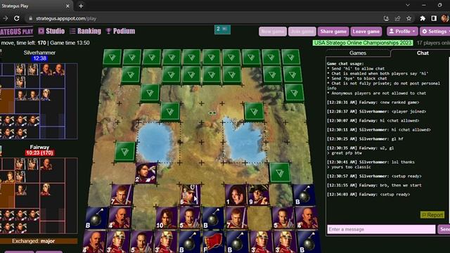 Stratego - Fairway v Silverhammer - Ranked Game on Strategus #42 смотреть онлайн
