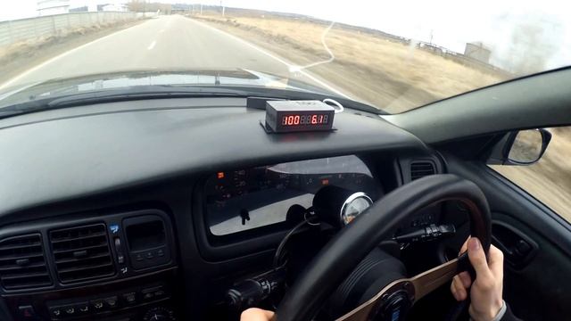 0-100 Tourer-V JZX90 TwinTurbo BoostUP (0.9bar) разгон@DragOn
