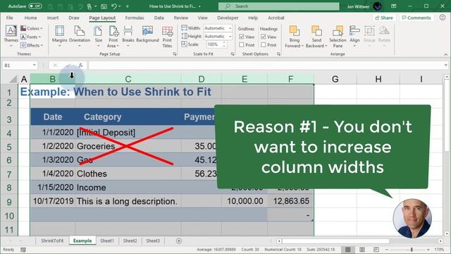 How to use Shrink to Fit in Excel