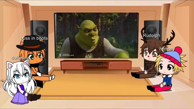 Puss in boots Dulcinea hermey and Rudolph reaction to shrek and donkey meet puss in boots смотреть онлайн