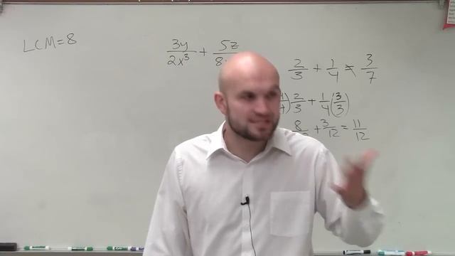 Algebra 2 - How to add two rational monomials by finding the LCM ( 3y/2x^3) + (5z/8xy^2) смотреть онлайн
