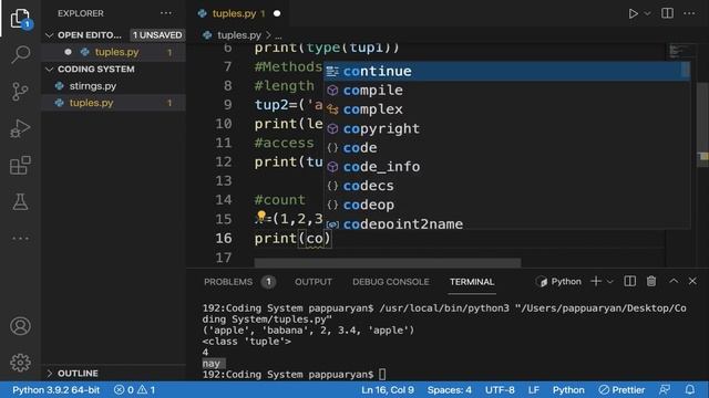 tuple methods in python| python tuples| tuple syntax in python|tuple in hindi |python tuple in hind