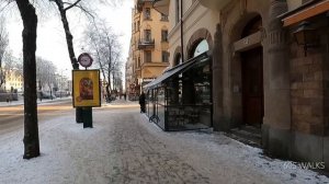 Cold Winter Walk in Stockholm City -- Vasastan