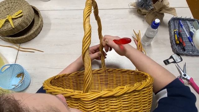 Прочная ручка для корзины. Мастер класс.