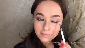 Макияж в стиле Сердара Камбарова / Смоки с бликом / вечерний макияж