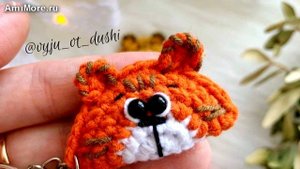 Амигуруми: схема Брелок "Тигровая долька". Игрушки вязаные крючком - Free crochet patterns.