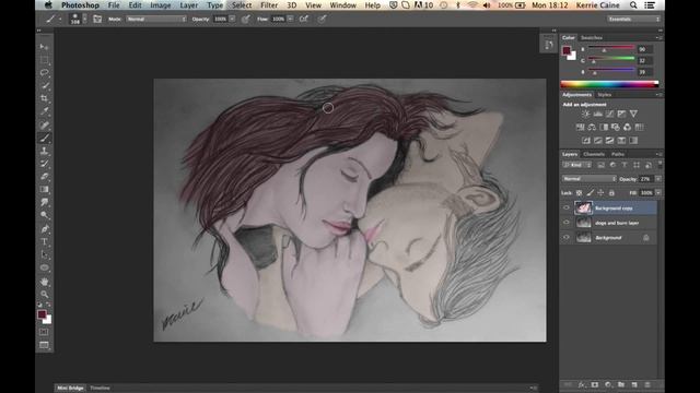 Colouring a pencil sketch on Photoshop CS6 смотреть онлайн