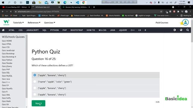 W3schools Python Quiz Test With Solution | 100% Correct Answer