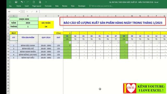 VIDEO GIỚI THIỆU FILE XUẤT NHẬP TỒN NGUYÊN VẬT LIỆU THEO ĐỊNH MỨC XUẤT SẢN PHẨM - ILOVEEXCEL! смотреть онлайн