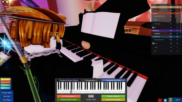 IMPRESSING JUDGES WITH MOONLIGHT SONATA 3RD MOVEMENT | Roblox Talent Show смотреть онлайн