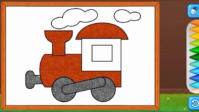 Mewarnai Gambar  Kereta Api & Melukis Untuk Anak Balita | Coloring Games:  Color & Paint