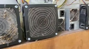 Демонстрация работы магнитного пылевого фильтра на асике Antminer L3+