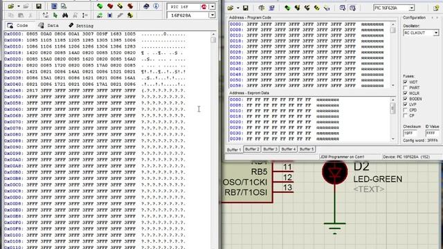 Чтение прошивки с микроконтроллера PIC16F628A смотреть онлайн