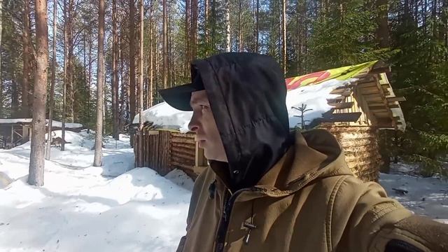 Пора лесной стройки. Заготовка материала для ремонта бани. Building a house in the forest смотреть онлайн
