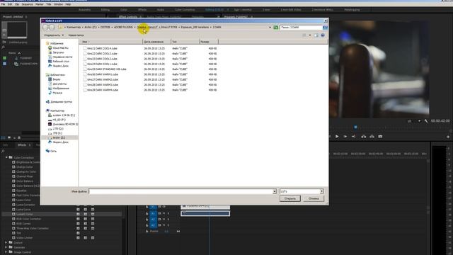 Adobe Premier - Открываем файл с расширением *.cube смотреть онлайн
