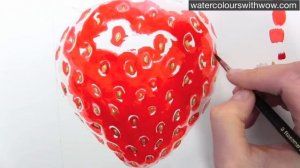 How to paint a realistic strawberry [it's easy!] | A watercolor class for beginners