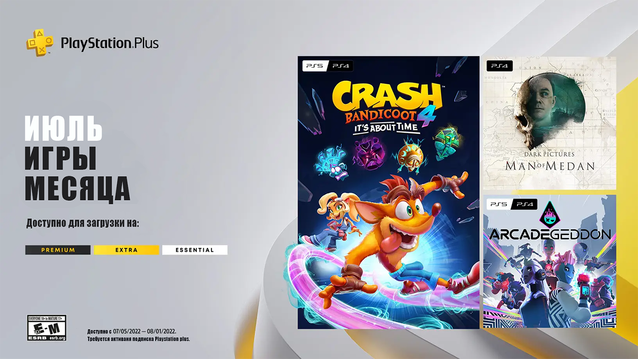 PlayStation Plus на 5 июля 2022