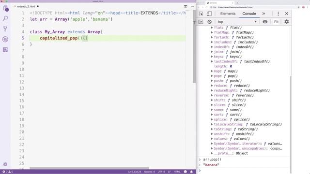 19.3  Application extending the Array constructor in Javascript