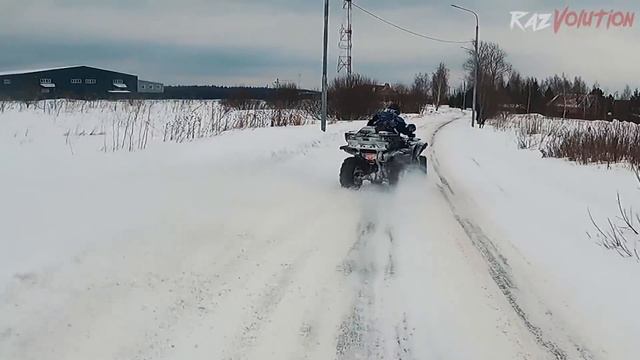 Едем катим, 4 диких Гризли и  Стелс Гепард. Покатушка на квадроциклах по глубокому снегу