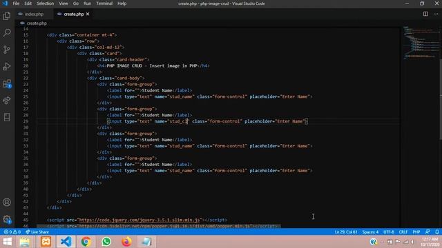 PHP Image CRUD-1: How to create database & table and design Form using bootstrap in php смотреть онлайн