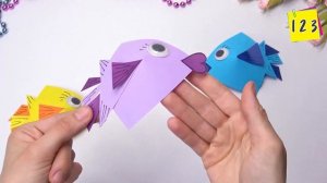 Cute paper fish | 3 easy Craft ideas | Moving PAPER TOYS