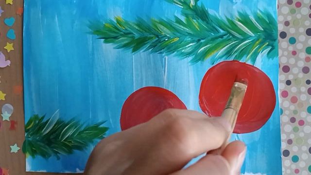 Рисуем ёлочные игрушки. Новогодний рисунок