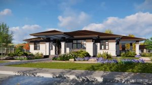 Одноэтажный дом в стиле Райта, прерий